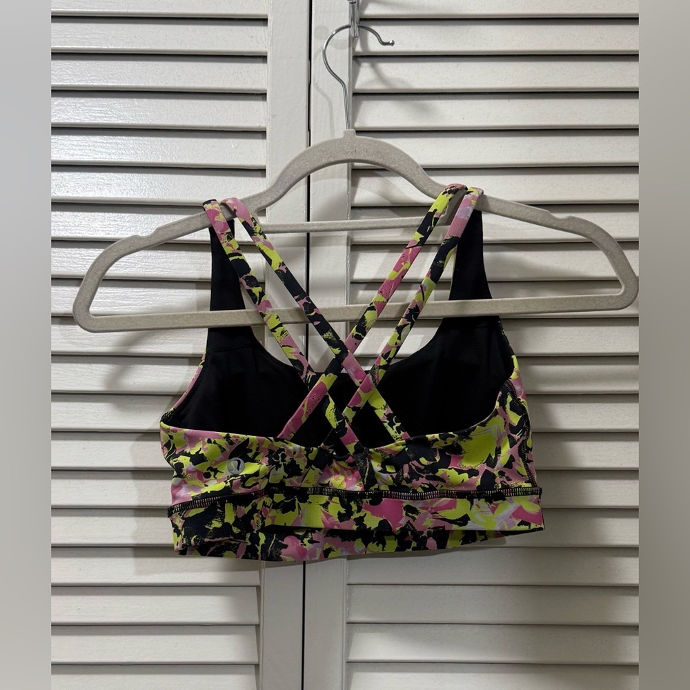 Lululemon Energy Bra Luxtreme Inflect Floral Highlight Yellow Multi - Picture 4 of 6